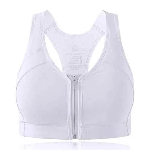 Front Zipper Padded Yoga Sports Vest Bra