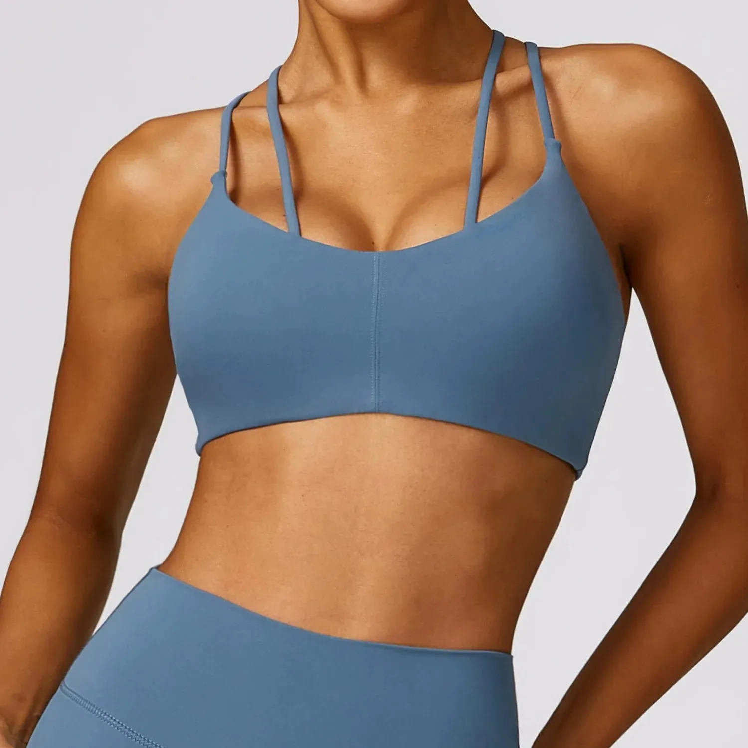 Front Zipper Seamless Padded Push Up Sports Bra - Bralette