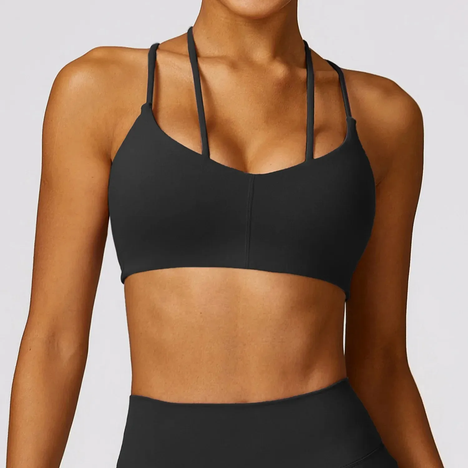 Front Zipper Seamless Padded Push Up Sports Bra - Bralette