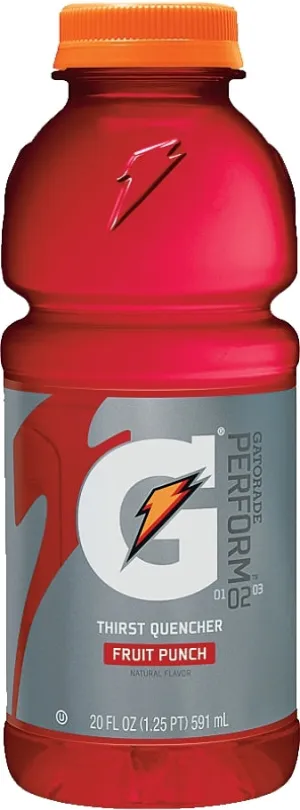 Gatorade 32866 Thirst Quencher Sports Drink, Liquid, Fruit Punch Flavor, 20 oz Bottle :EA: QUANTITY: 24