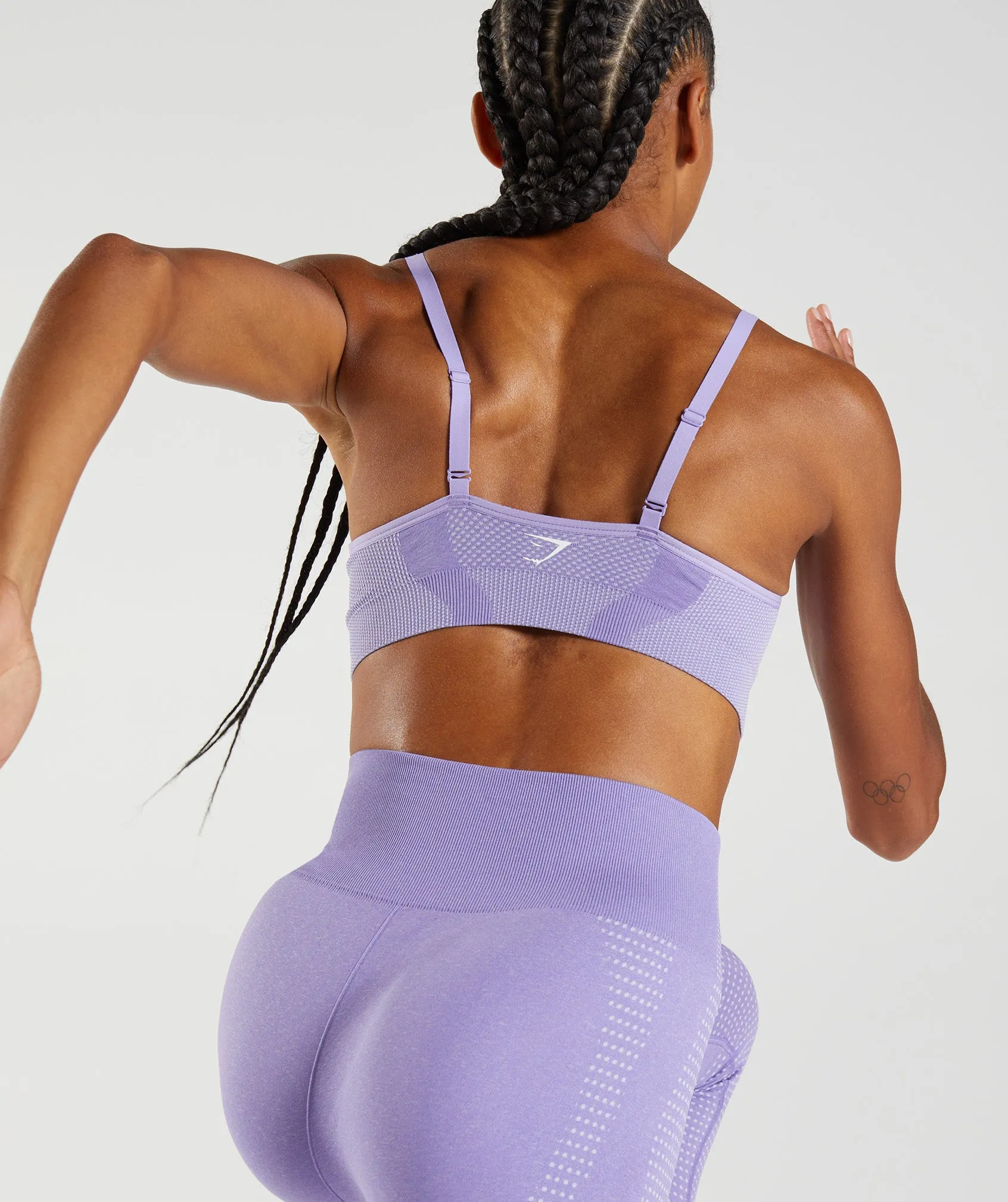 Gymshark Vital Seamless 2.0 V Neck Sports Bra - Digital Violet Marl