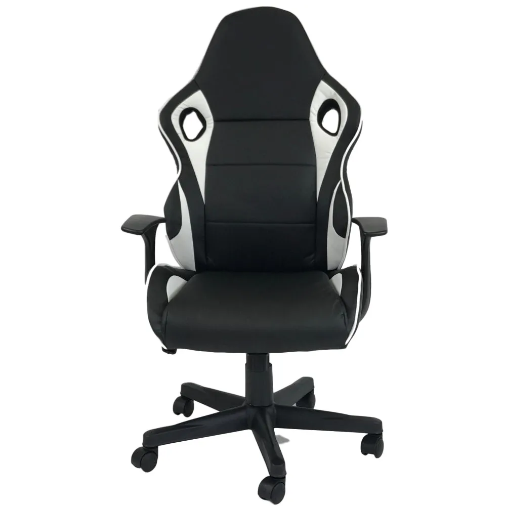 HAWK SERIES/ 1107 GAMING CHAIR (BLACK & WHITE)