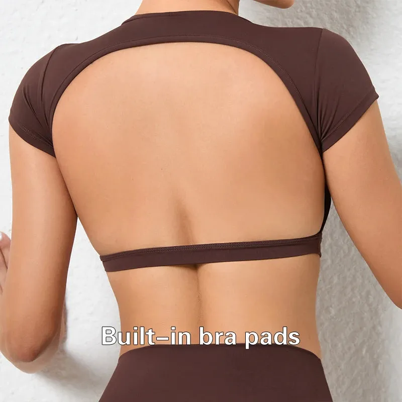 Hearuisavy Sports Backless Yoga Crop Tops