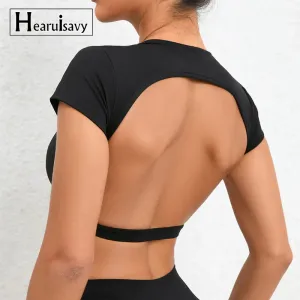 Hearuisavy Sports Backless Yoga Crop Tops