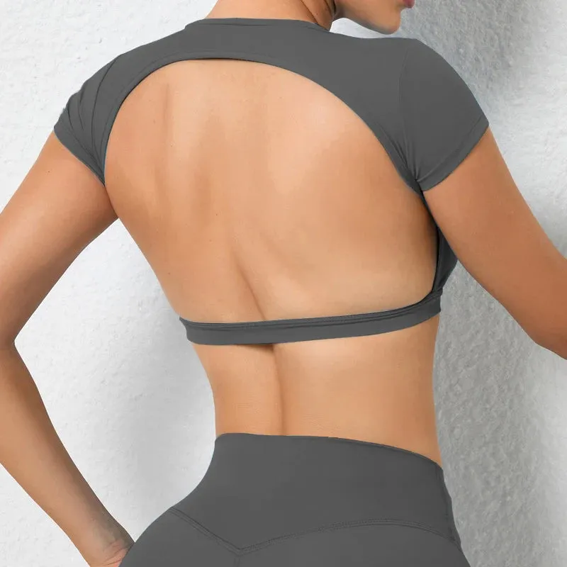 Hearuisavy Sports Backless Yoga Crop Tops