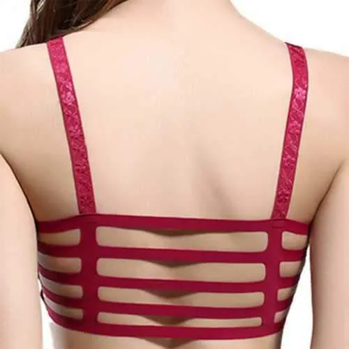 Ice Silk Seamless Strappy Back Padded Sports Bra