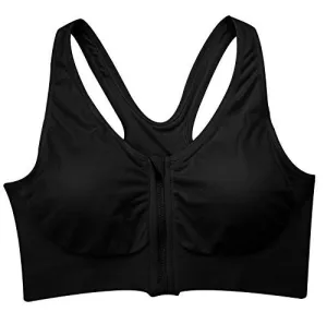 icyzone Zip-front Pullover Racerback Padded Wirefree Push up Yoga Sports Bra