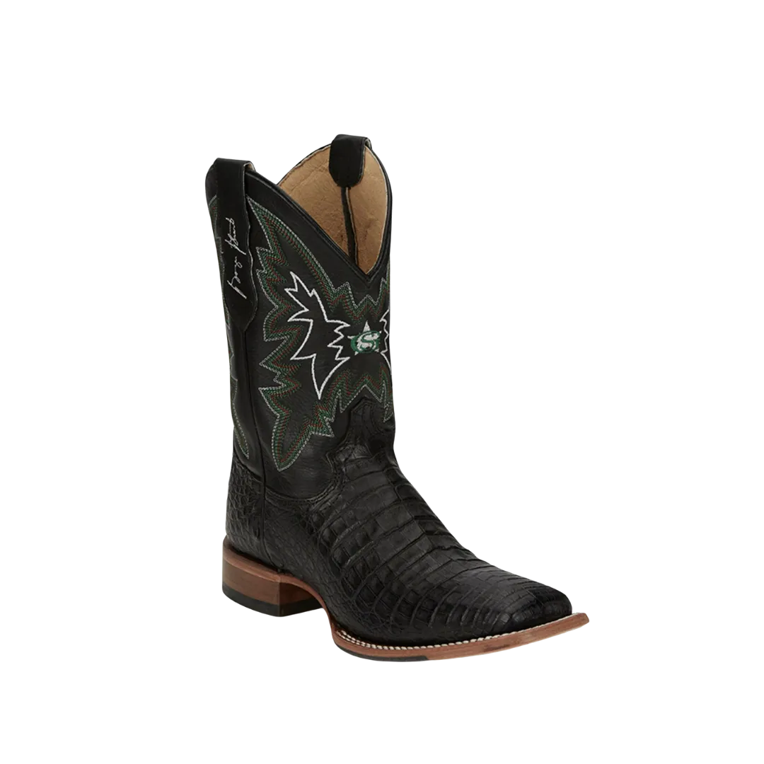 Justin Men's Haggard Exotic Caiman Western Square Toe Boot