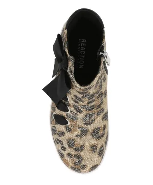 Kenneth Cole Reaction Children Shoes Cosmic Bow Fabric, Size 3Y/Leopard