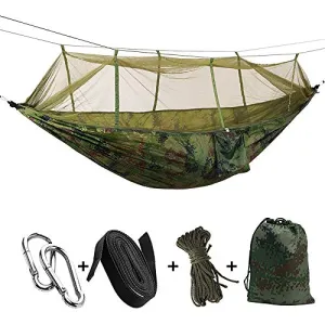 KEPEAK Camping Hammock with Net Netting, Single & Double Tree Hammock Net, Lightweight Nylon Portable Hammock for Backpacking, Camping, Travel, Beach, Yard