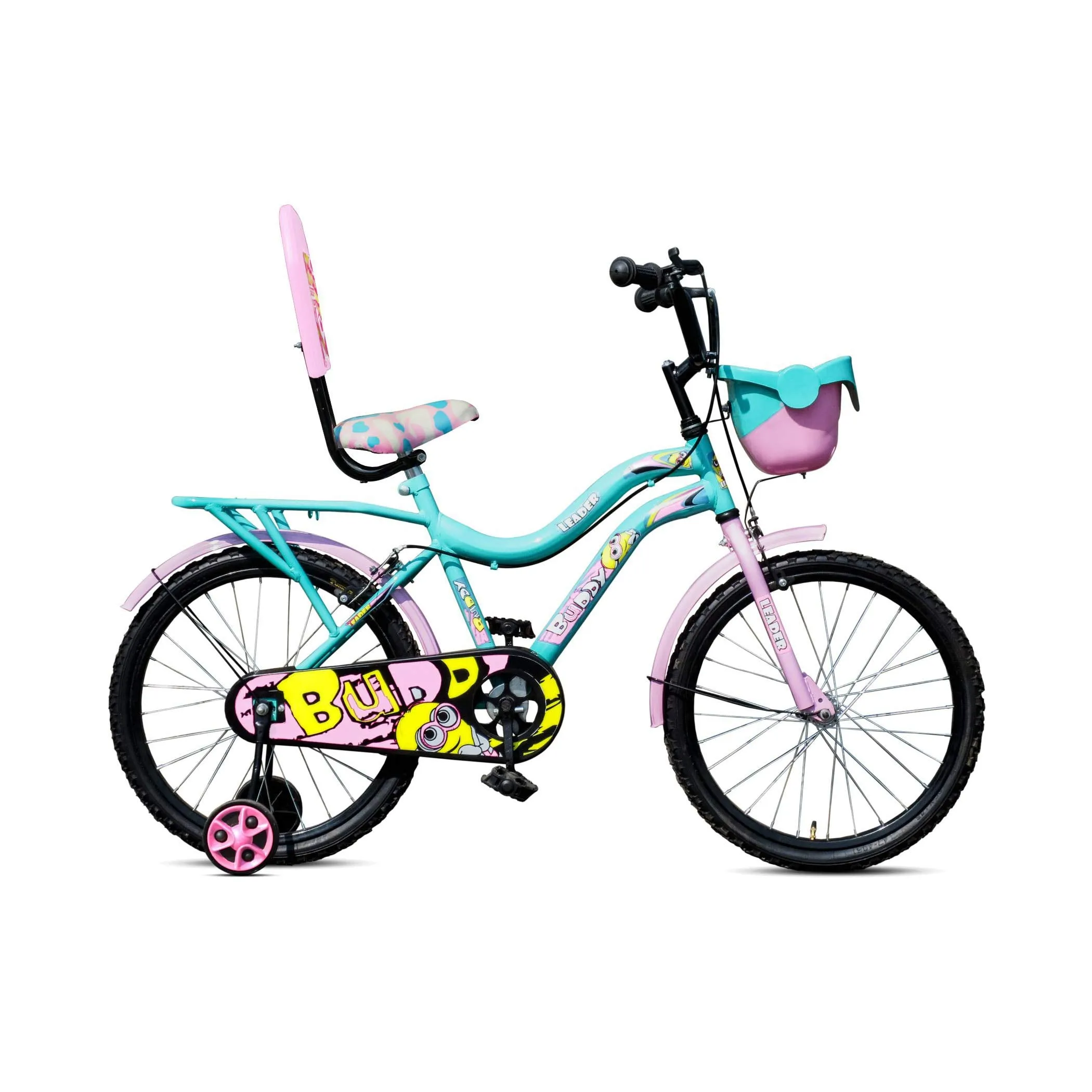 Leader Buddy 20T Kids Cycle for 5 to 9 Years Suitable for Boy and Girl Both - Sea Green/Light Pink