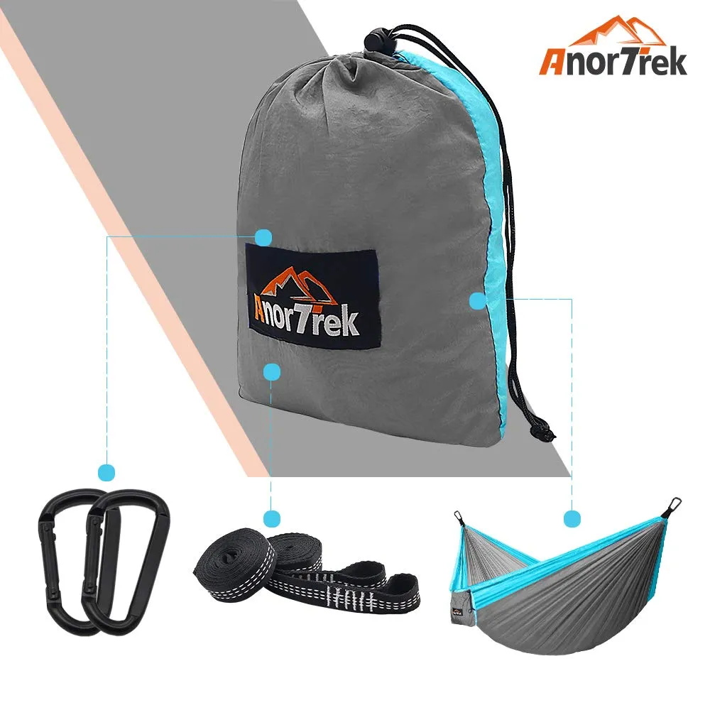 Light Blue Camping Hammock - AnorTrek