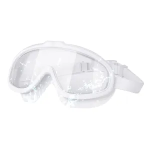 Liquid Silicone Swimming Equipment HD Anti-fog Comfortable Electroplated Swimming Goggles(White Transparent)