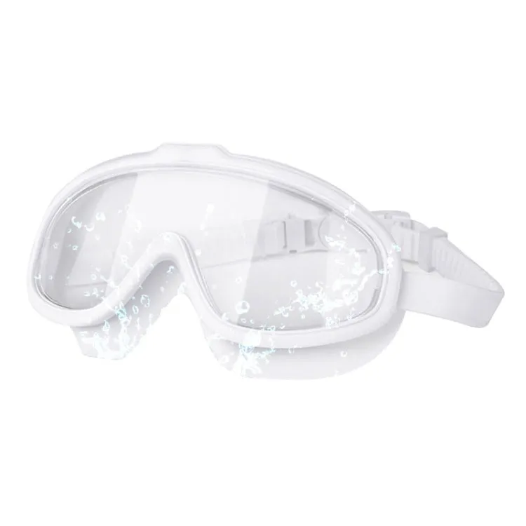 Liquid Silicone Swimming Equipment HD Anti-fog Comfortable Electroplated Swimming Goggles(White Transparent)