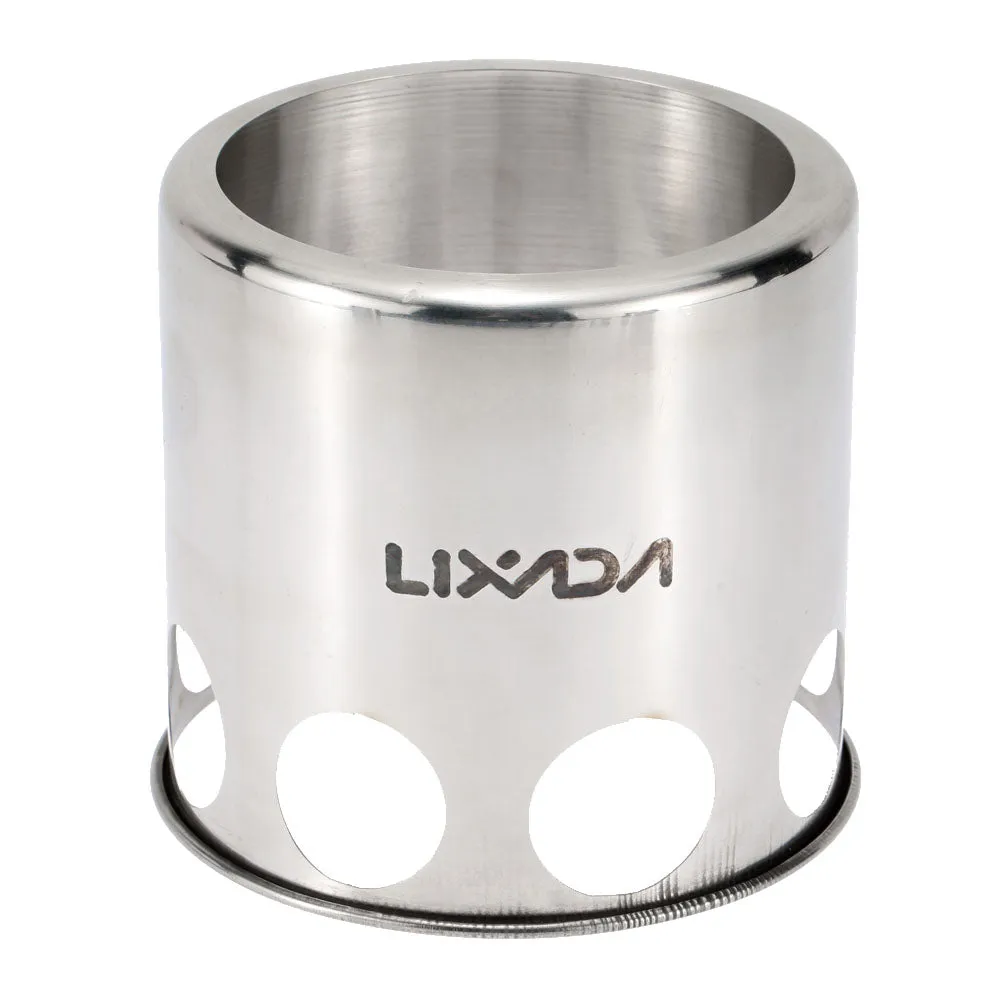 Lixada Portable Stainless Steel Lightweight Wood Stove Outdoor Cooking Picnic Camping Burner