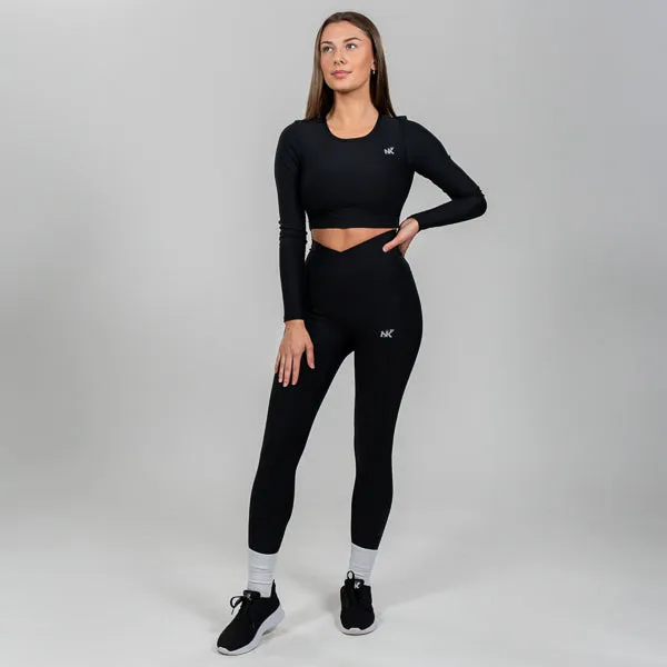 Lucia - Onyx Ribbed Crop Top