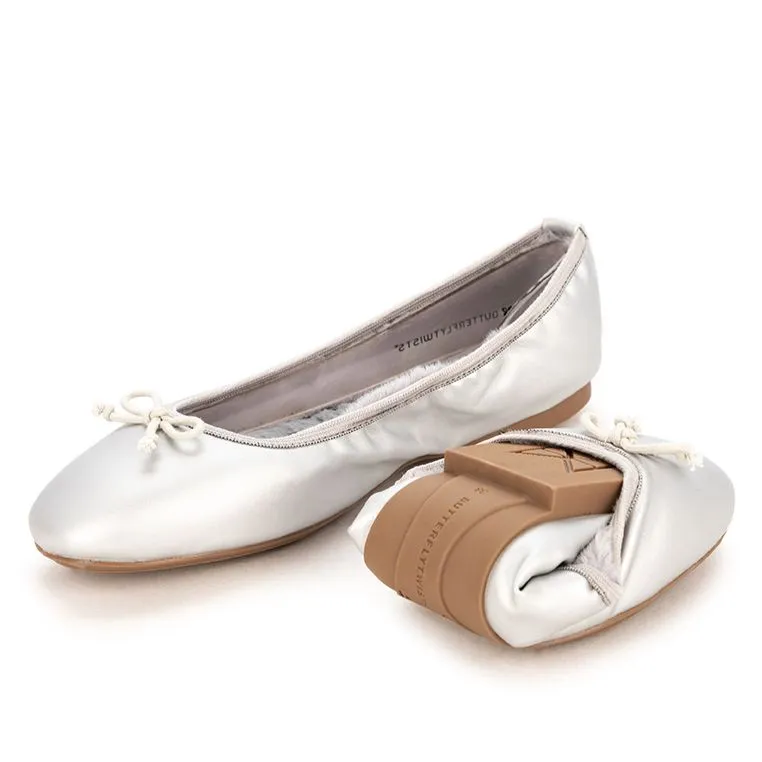 MELISSA Ballet Flat Shoes - Matte Silver PU