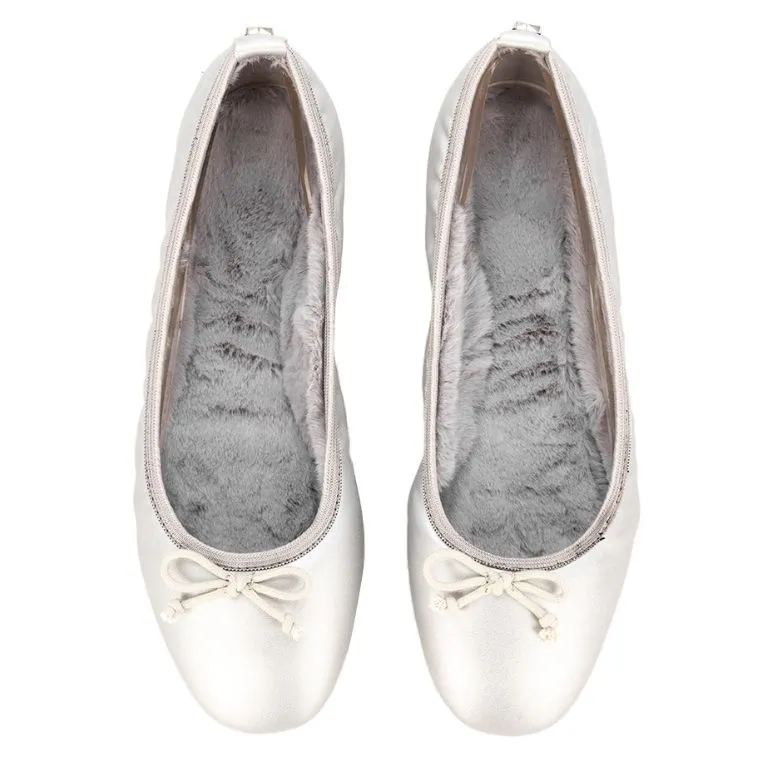 MELISSA Ballet Flat Shoes - Matte Silver PU