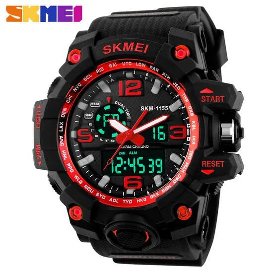 Men's Ultra Tough Waterproof Digital and Analog Sports Watch Multiple Colors Available