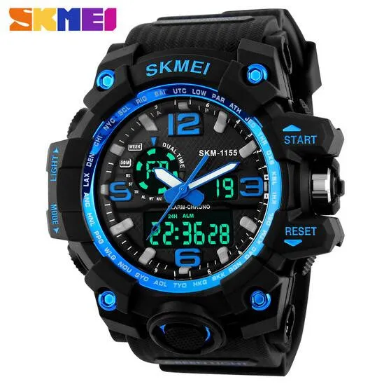 Men's Ultra Tough Waterproof Digital and Analog Sports Watch Multiple Colors Available