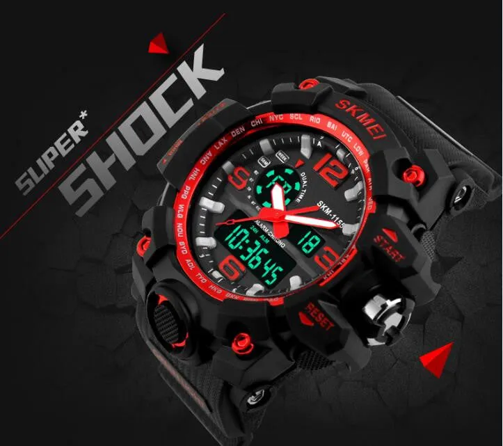 Men's Ultra Tough Waterproof Digital and Analog Sports Watch Multiple Colors Available