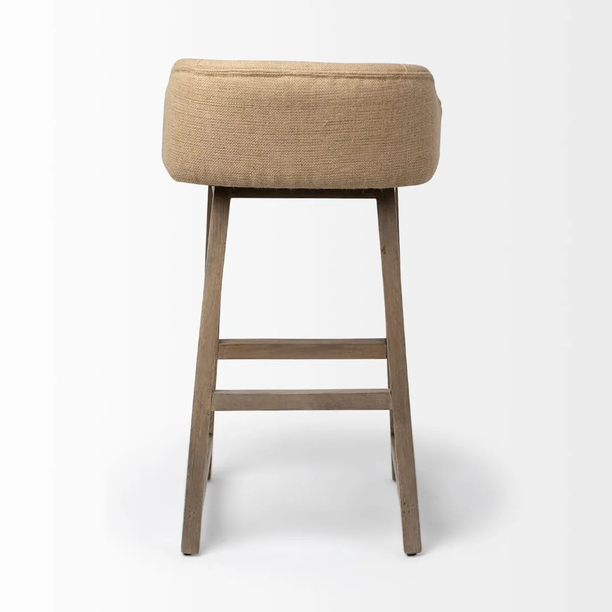 Monmouth Bar Counter Stool Cream Fabric | Brown Wood | Bar