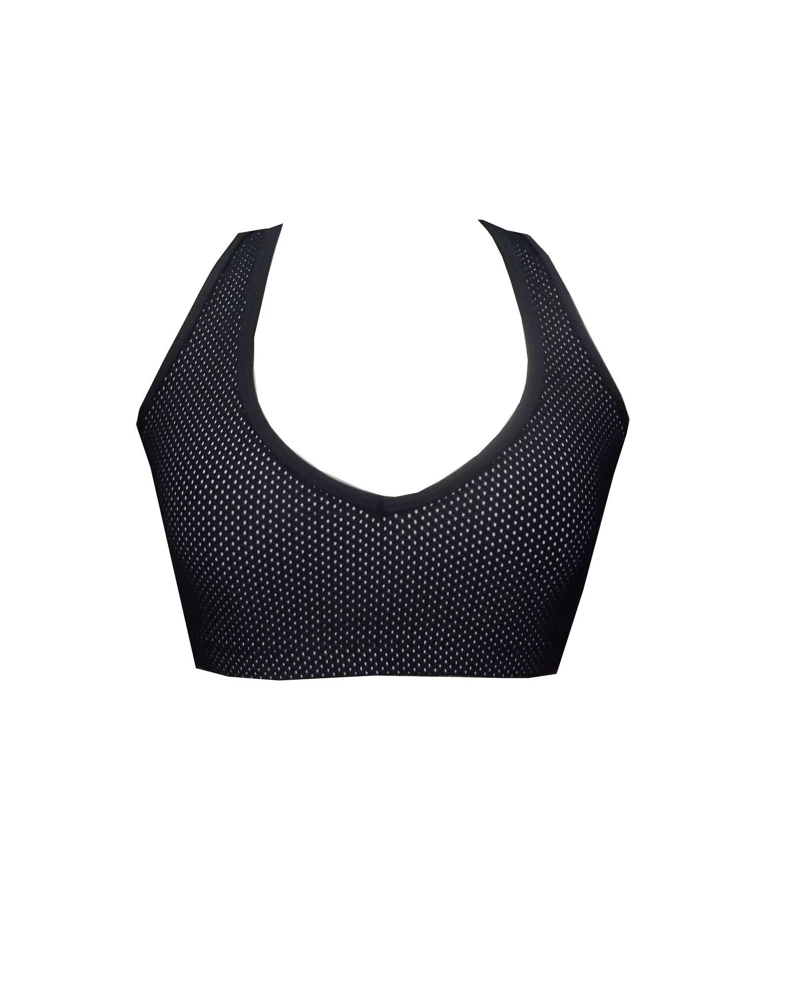 Monochrome Sports Mesh V Neck Max Impact Crop Top