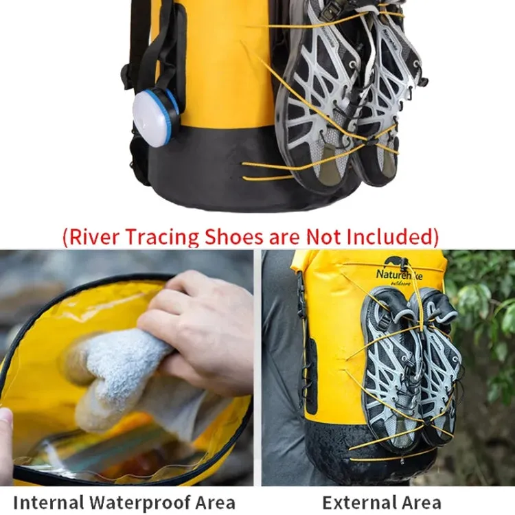 Naturehike Wet Dry IPX6 Waterproof Bag Outdoor Seaside Diving Swimming Rafting Equipment, Color: 20L Khaki