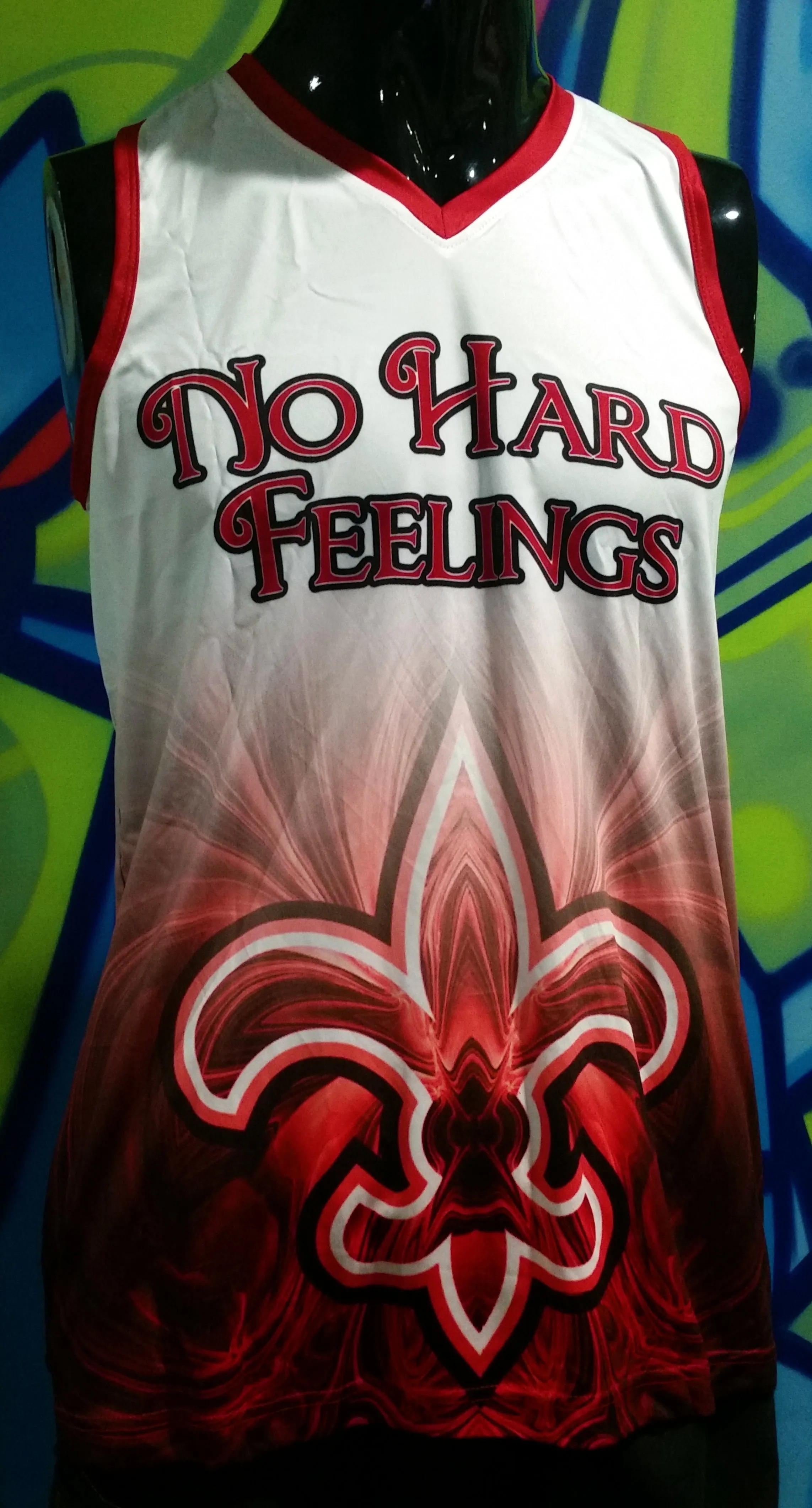 No Hard Feelings, Ladies V-Neck - Custom Full-Dye Jersey