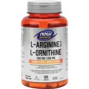 NOW® Sports L-Arginine 500 mg L-Ornithine 250 mg