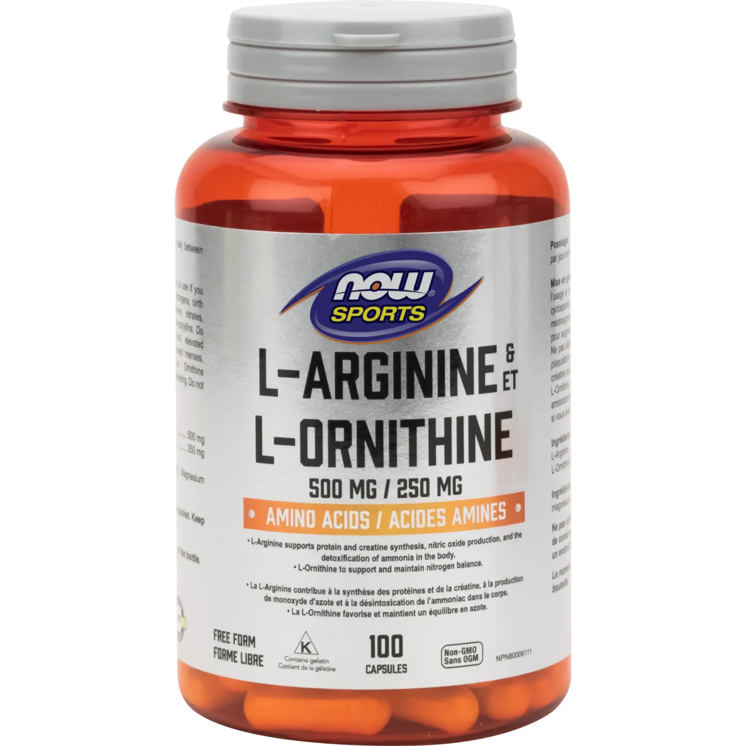 NOW® Sports L-Arginine 500 mg L-Ornithine 250 mg