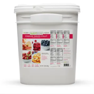 Nutristore Freeze Dried Fruit Variety Bucket | 1 Month Emergency Survival Bulk Food Storage Supply | Healthy Snacks | Premium Taste and Quality | 30 Day Supply | 25 Year Shelf-Life