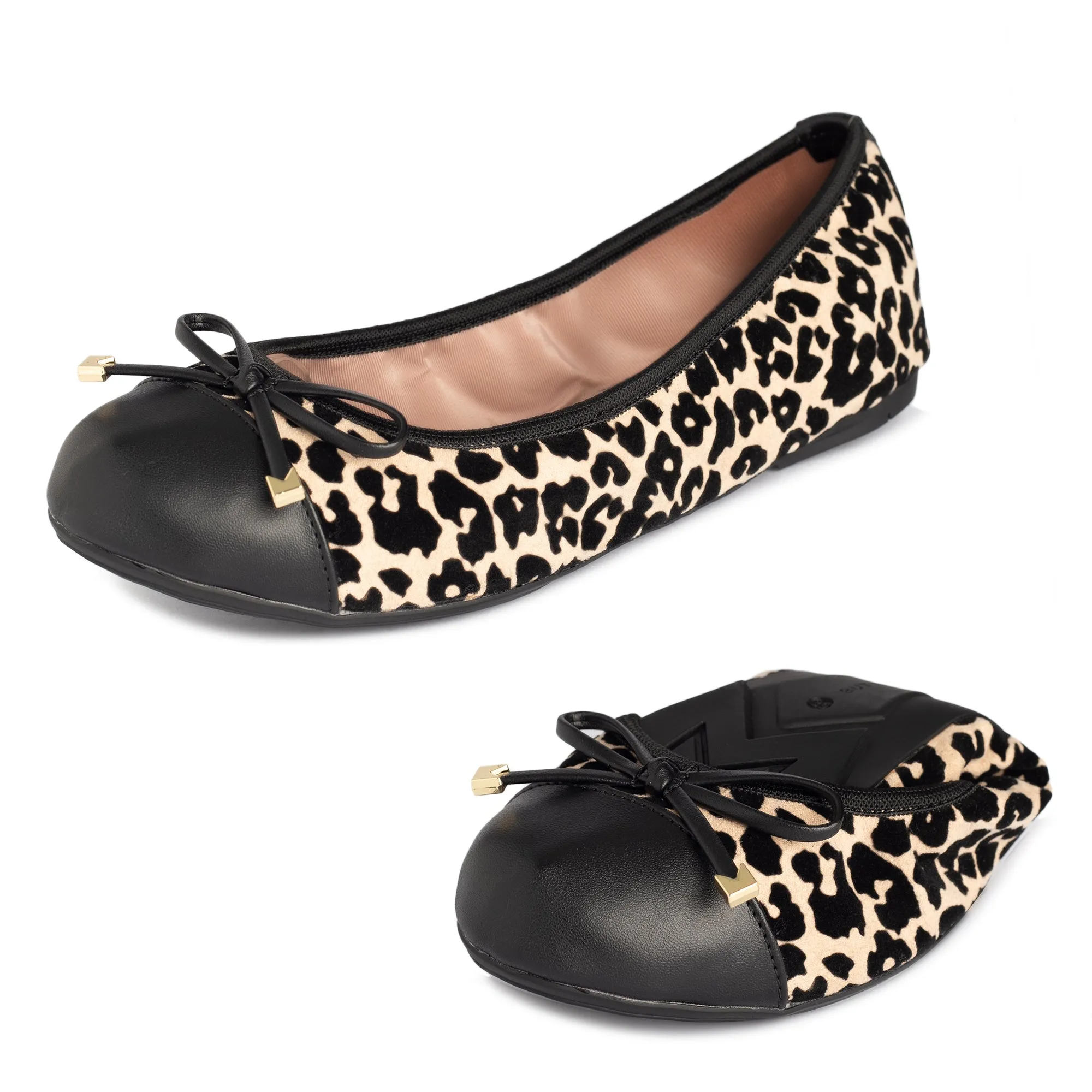 OLIVIA Ballet Flat Shoes - Beige Leopard