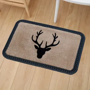 OnlyMat Elegant Reindeer Design Soft All-Purpose Mat for Door Entrance 40x60x8mm (Beige)