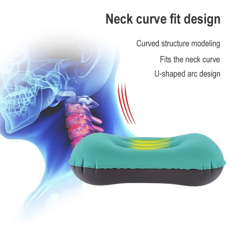 Outdoor Camping Trip Foldable Portable Inflatable Pillow Nap Waist Pillow, Specification:Inflate with Your Mouth(Light Gray)