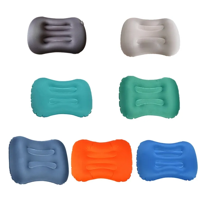 Outdoor Camping Trip Foldable Portable Inflatable Pillow Nap Waist Pillow, Specification:Inflate with Your Mouth(Light Gray)