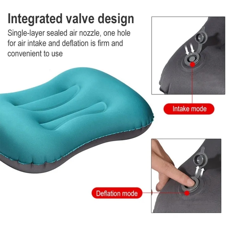 Outdoor Camping Trip Foldable Portable Inflatable Pillow Nap Waist Pillow, Specification:Inflate with Your Mouth(Light Gray)