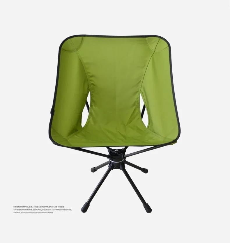 Outdoor Hiking Camping Beach Portable Folding Swivel Chair Carry Bag Green