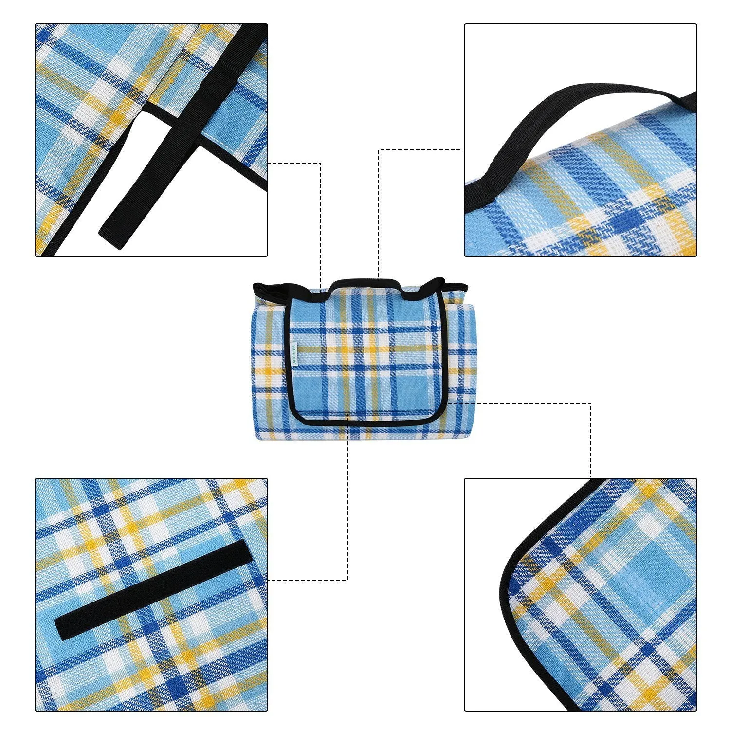 Outdoor Picnic blanket, Picnic Mat with Waterproof Backing for Picnics, Beaches and Outings