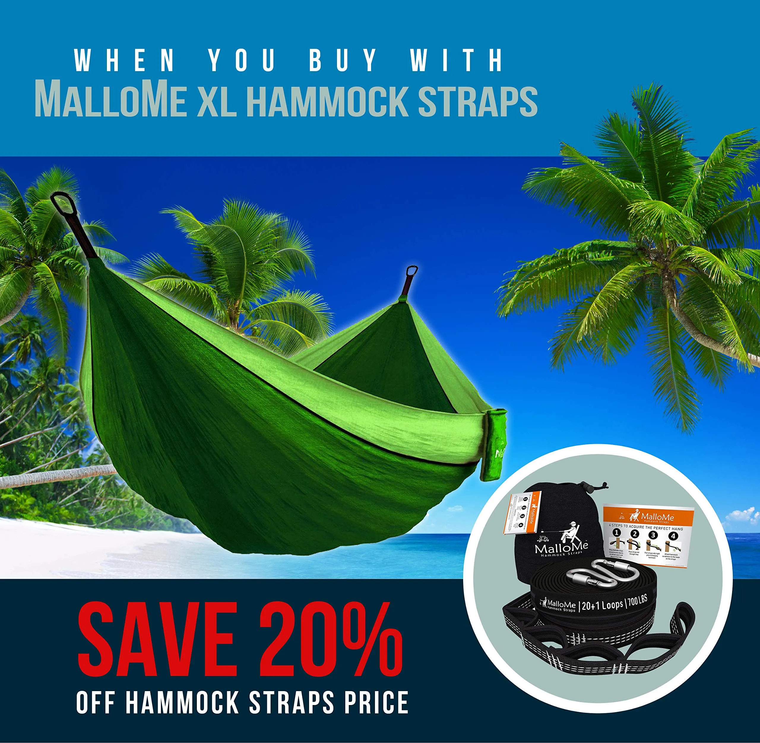 Portable Double Tree Hammocks - MalloMe