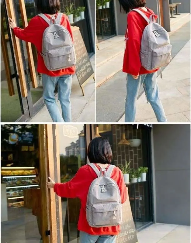 Preppy Style Soft Fabric Backpack Female