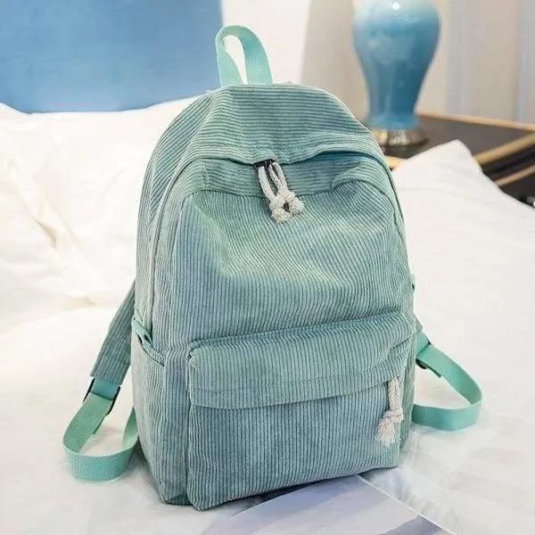 Preppy Style Soft Fabric Backpack Female