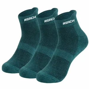 REACH Bamboo Ankle Socks for Men & Women | Breathable Mesh & Odour Free Socks | Sports & Gym Socks | Soft & Comfortable | Pack of 3 | Charcoal Green