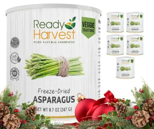 Ready Harvest Freeze-Dried Asparagus - 25 Year Shelf Life - Six #10 Cans