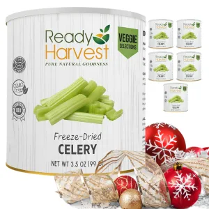 Ready Harvest Freeze-Dried Celery - 30 Year Shelf Life - Six #10 Cans