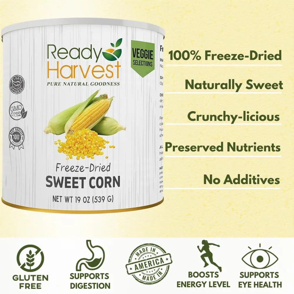 Ready Harvest Freeze-Dried Sweet Corn - 30 Year Shelf Life - #10 Can