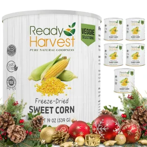 Ready Harvest Freeze-Dried Sweet Corn - 30 Year Shelf Life - Six #10 Cans