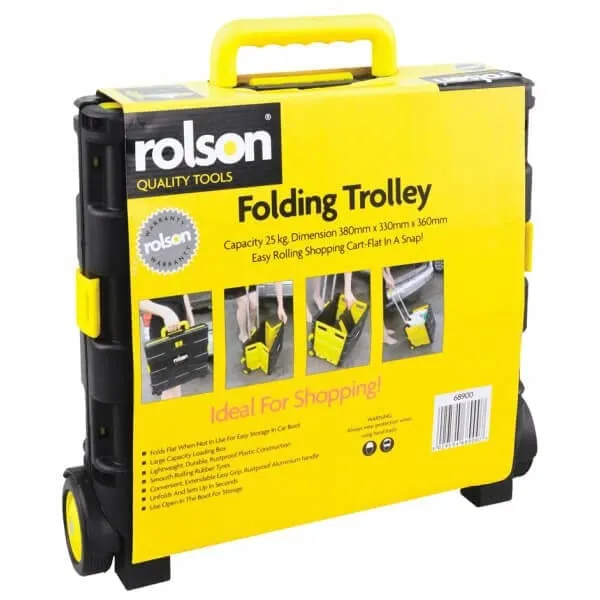 Rolson Folding Boot Cart :25Kg Capacity with Storage and Extending Handle