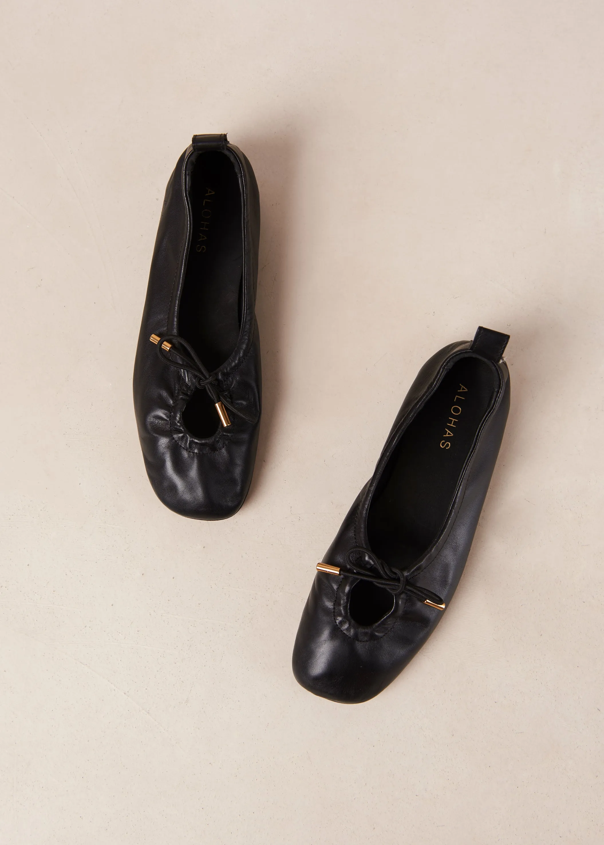 Rosalind Leather Ballet Flats - Black