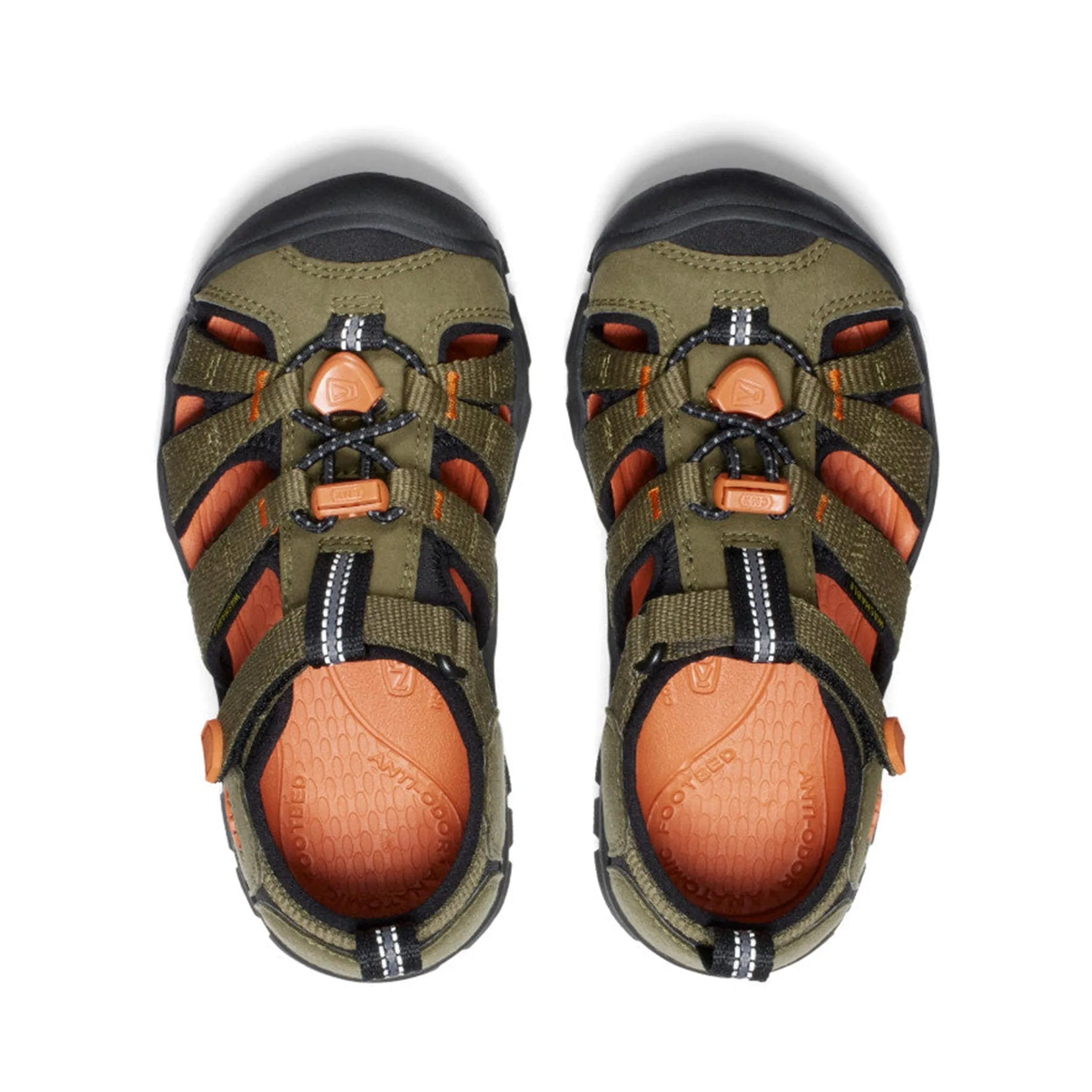 Seacamp II Kids' CNX Active Sandal - Dark Olive/Gold Flame